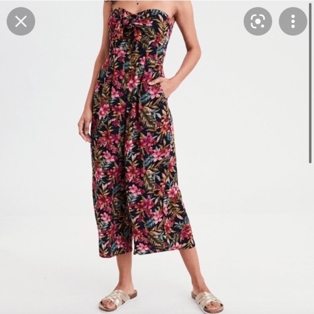 American Eagle floral jumpsuit